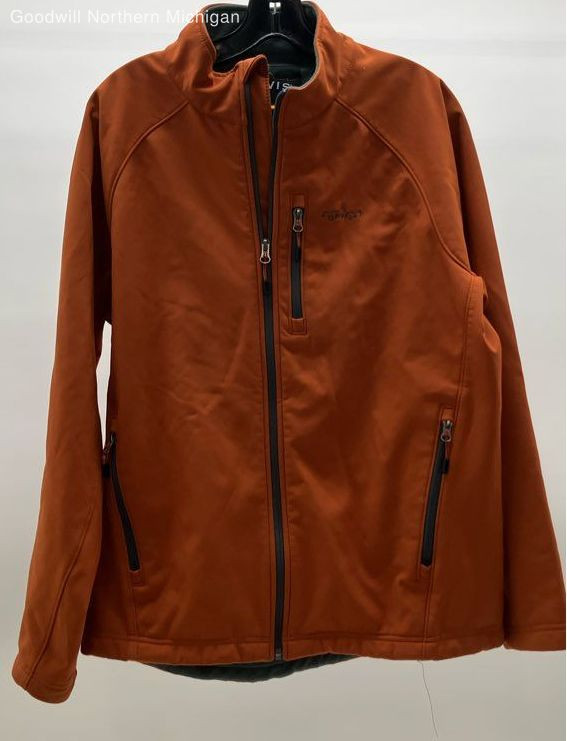 Orvis Men's Orange Solid Softshell Jacket Full Zi… - image 1