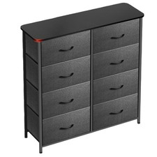 Dresser for Bedroom with 8 Drawers Storage Drawers Organizer Unit Curved Grey