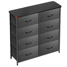 Dresser for Bedroom with 8 Drawers Storage Drawers Organizer Unit Curved Grey