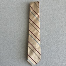 Vintage Christian Dior Neck Tie Brown Striped 100% Silk Made in USA Business