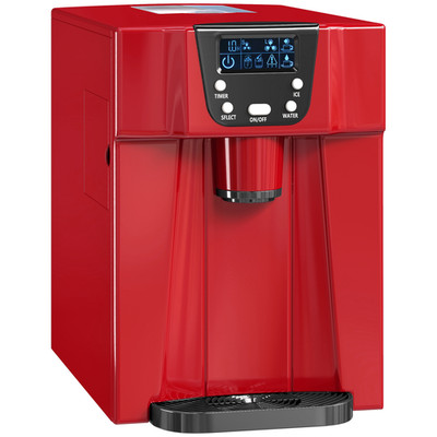 Eismaschine Maschine Rot Kunststoff & Kupfer 25,2x38,9x36,3cm 3L Tank Leise 9 Stück/6-10m