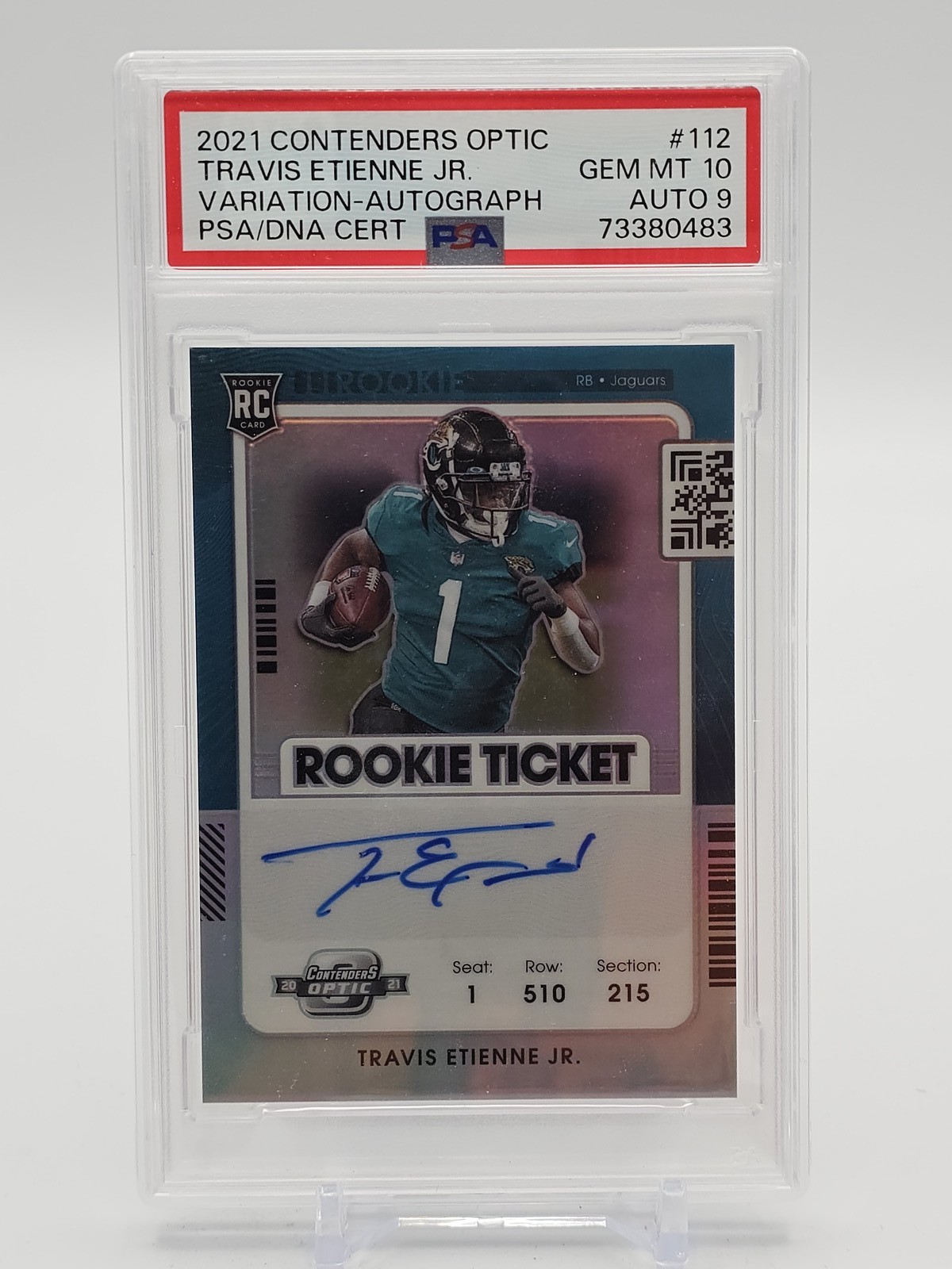 Travis Etienne Panini Contenders Optic #112 Variation-Autograph