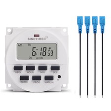7 Days Programmable DC 12V 16A Digital Timer Relay Switch LCD Display Second ...