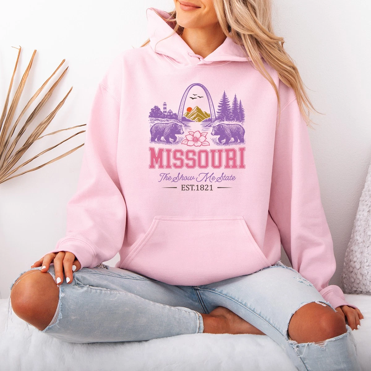 Missouri The Show Me State Est Womens Hoodie Missouri State Gift For Her