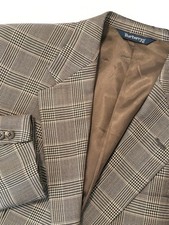 Vintage Burberrys Check Plaid Wool Blazer Mens 40R Sport Coat Union Made In USA