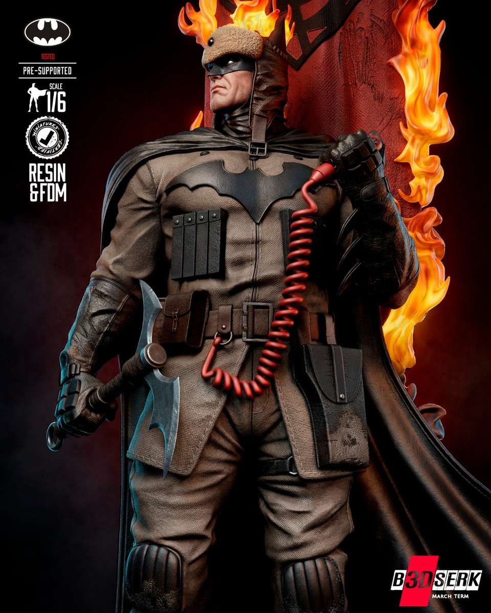 Batman: Red Son 1/6, 1/8 or 1/10 Scale Statue 3D Print Model Kit