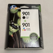 Genuine hp 901 2-pack Black/Tri color Ink Cartridge Expiration date: Oct 2016