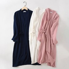New spring and autumn Japanese kimono robe couple cotton crepe bathrobe men and