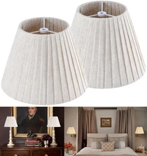 5"x9"x6.4" (Spider) Small Beige Oatmeal Linen Lampshades for Table Lamps, Wal...
