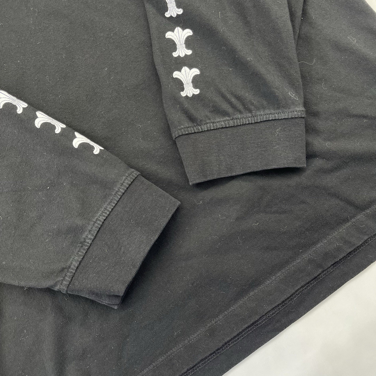 Chrome Hearts Black Long Sleeve T Shirt XXL Fleur De Lis Scroll Logo Cotton GUC thumbnail 3