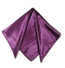 Paisley Pattern Silk Feel Satin Square Scarf Bandanas Solid-darkpurple