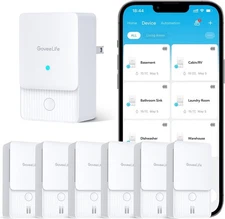 GoveeLife Premium Smart Water Leak Detector 2 with 1968ft Sensor , 6 PACK
