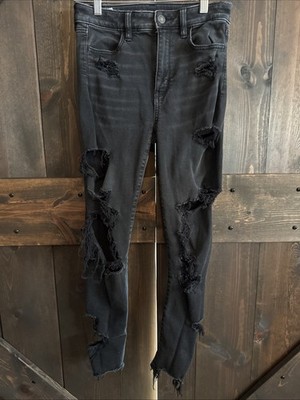 American Eagle Womens 4 Black Next Level Stretch Super High Rise Jeggings
