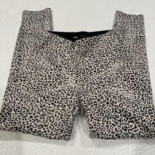 Zara Animal Print Leopard Beige Black Pull On Pants Jeggings Leggings Size Small