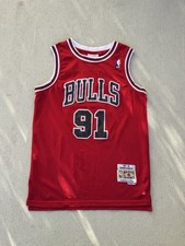 100 Authentic Dennis Rodman Chicago Bulls Road Red Swingman Jersey Throwback