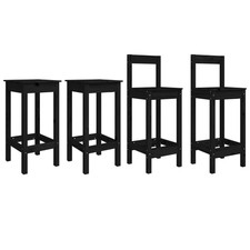 Barstühle Tresenhocker Hocker Sitzhocker Stühle 2 Stk. Schwarz Massivholz Kiefer