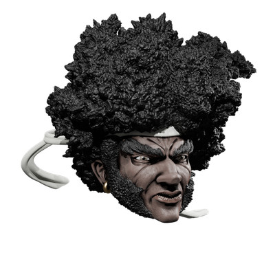 1/12 Scale Head [Unpainted]: Afro Samurai Warrior (Neutral)