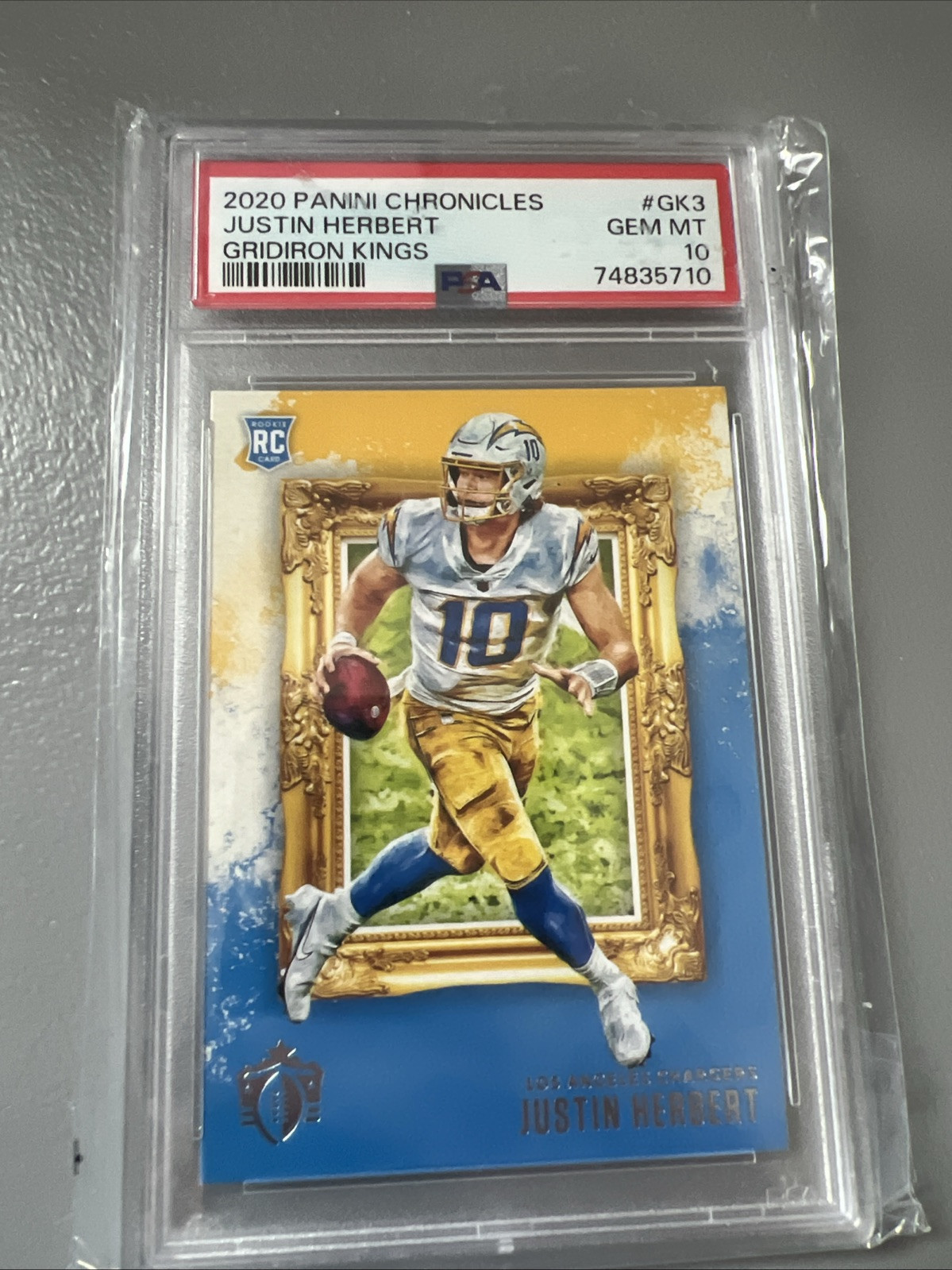2020 Panini Chronicles - Gridiron Kings #GK-3 Justin Herbert (RC) PSA 10