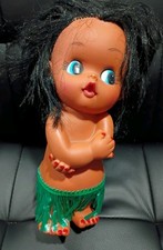 Vintage Hawaiian Doll 1960s Hula Rubber 7 Inches Vinyl Painted Toenails