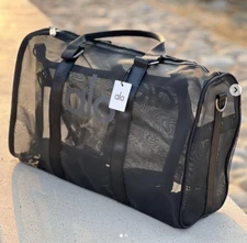 ✅ Authentic ALO Yoga Clear Mesh Duffle – Black Gym Bag Travel Tote, New With Tag