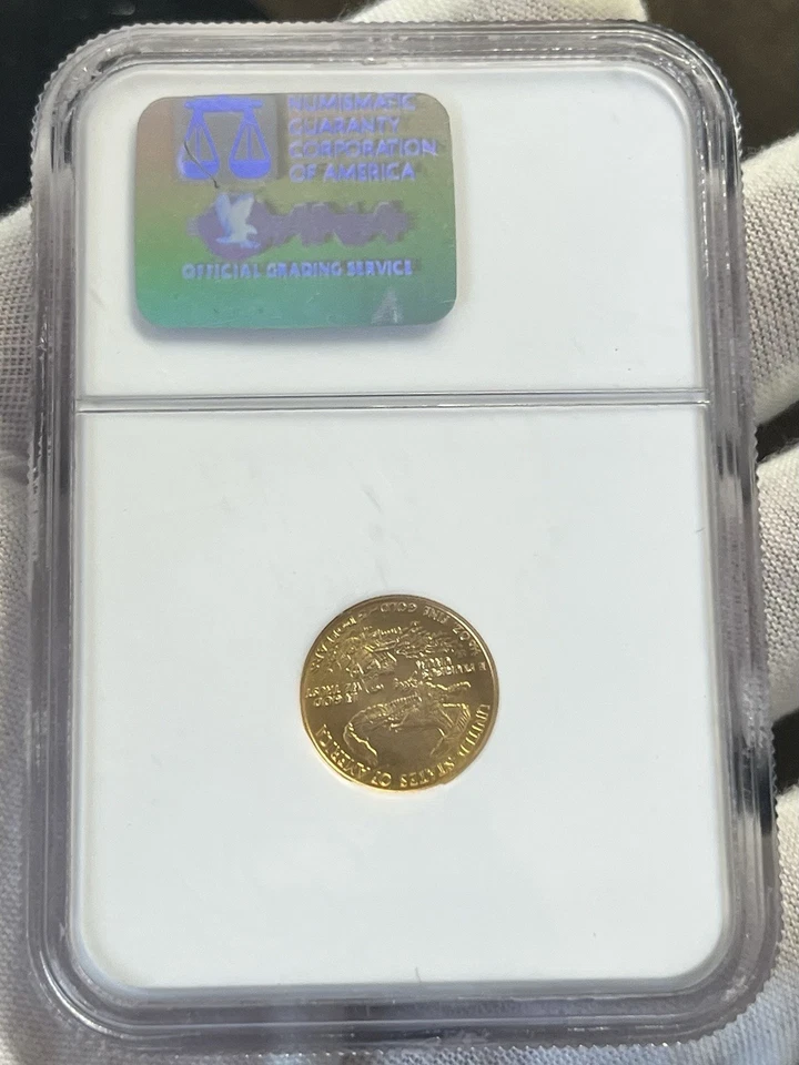 1986 G$5 1/10oz Gold American Eagle MS70 NGC Brown Holder Rare - Image 2 of 3