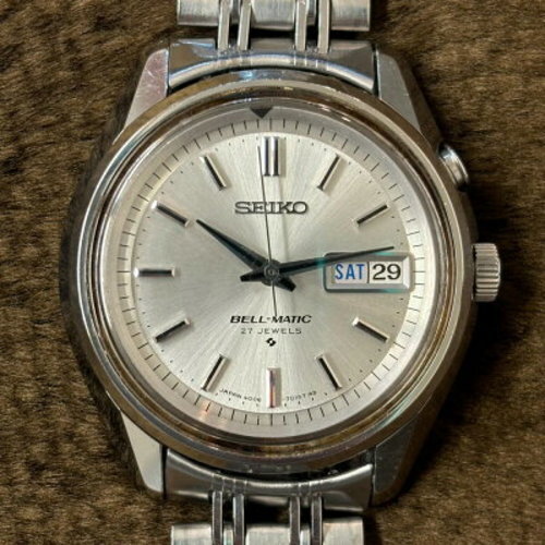 SEIKO Bell-Matic 4006-7012 Automatic 27 Jewels Silver Men’s Vintage Watch - Picture 12 of 16