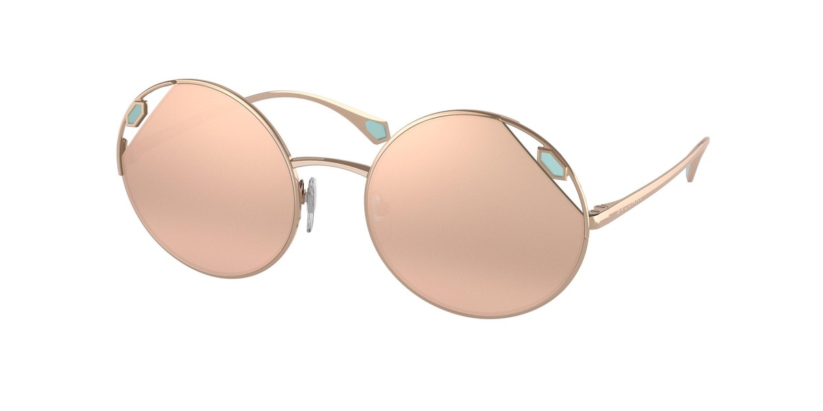 New Bvlgari BV 6159 278/13 Pale Gold Metal Round Sunglasses Brown Gradient Lens BV 6159 278/13 Womens Round Sunglasses – Bluefly main image 2