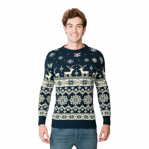 Suéter Suéter Novedad Saltadores para Hombre Navidad Suéter Feo Papá Noel Reno - Imagen 28 de 43