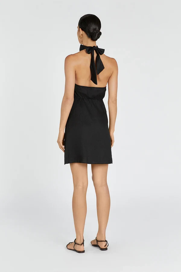 dissh halter neck dress BEAU BLACK STRIPE HALTER MIDI DRESS DISSH