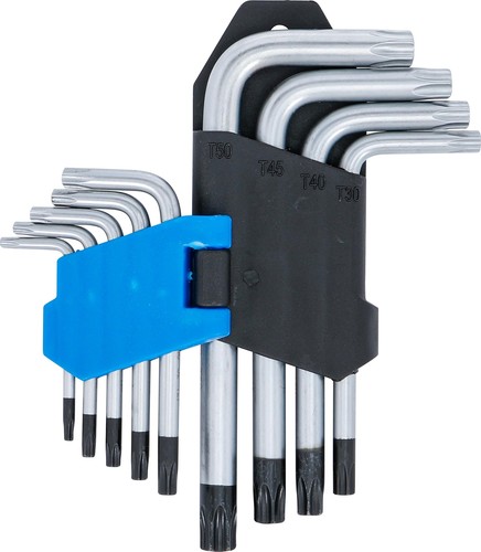 809 | Winkelschlüssel-Satz | kurz | T-Profil für Torx mit Bohrung T10 - T50 |... - Picture 3 of 4