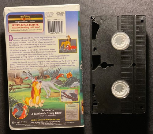 Disney's Fox and the Hound Gold Collection VHS in White Clamshell - Ex !! - Picture 3 of 4
