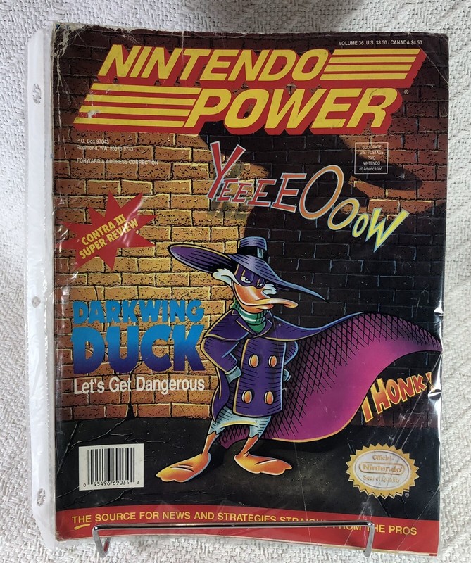 Vintage Nintendo Power #36 Darkwing Duck w/Inserts & Krusty’s Funhouse Poster!!