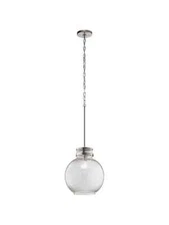 Kichler 34890 - 1 Light Seeded Glass Globe Mini Pendant - Brushed Nickel