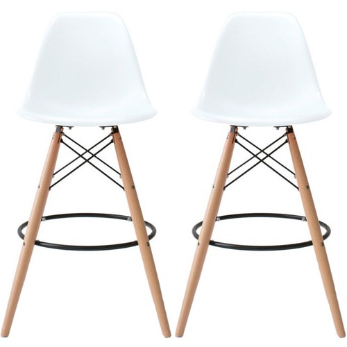 Set of 2 Modern Contemporary Bar Stools Height Pub Chairs Eiffel Metal Dowel Leg - Picture 58 of 64