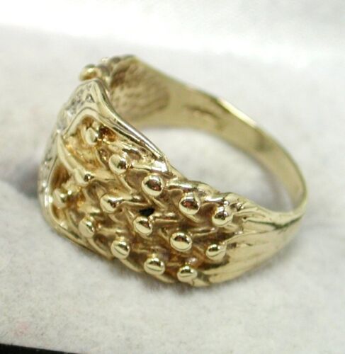 Gent / Ladies 9ct Gold Lovely Diamond Set Buckle Ring size O - 22139 - Picture 2 of 7