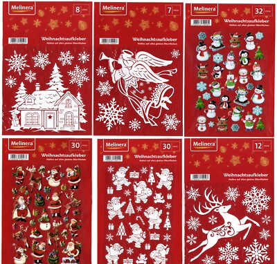 Weihnachtsaufkleber Groß - 3 Bögen Tier-Motive Wasserdicht