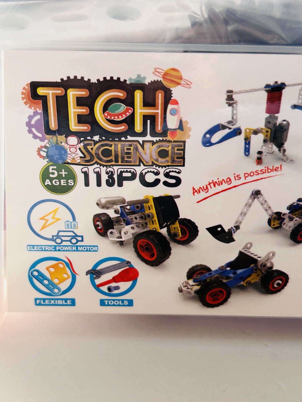 Histoye Builder Set Cars Construction Stem Toys Electric Motor 113