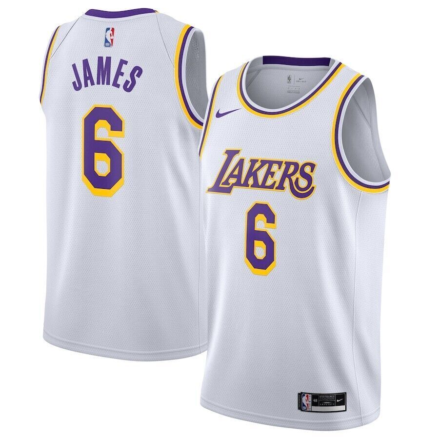 LeBron James NBA Nike Lakers Swingman Jersey #6 Men's CW3595 LeBron James NBA Nike Lakers Swingman Jersey #6 Men's CW3595