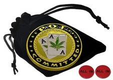 Texas Hold'em Card Guard "Pot Committed" Small + All-In Buttons Lammers w/Pouch