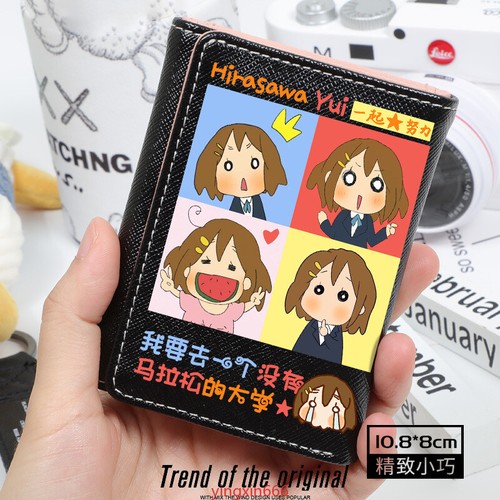 K-ON! Anime Hirasawa Yui Black/White Cute PU Leather Purse Short Wallet - Picture 12 of 13