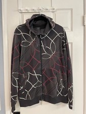 Adidas Men's Zip Hooded Jacket trefoil prints Vintage Size Medium