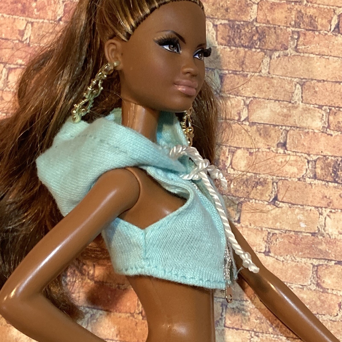 Barbie / Francie / Skipper Clothes : Modern Light Blue Hooded