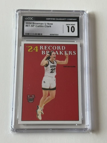 2023 Topps Now Bowman U #61 CAITLIN CLARK Variation 1988 Record Breakers CGC 10