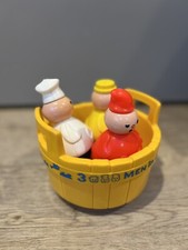 Vintage Fisher Price Three 3 Men In A Tub 1970