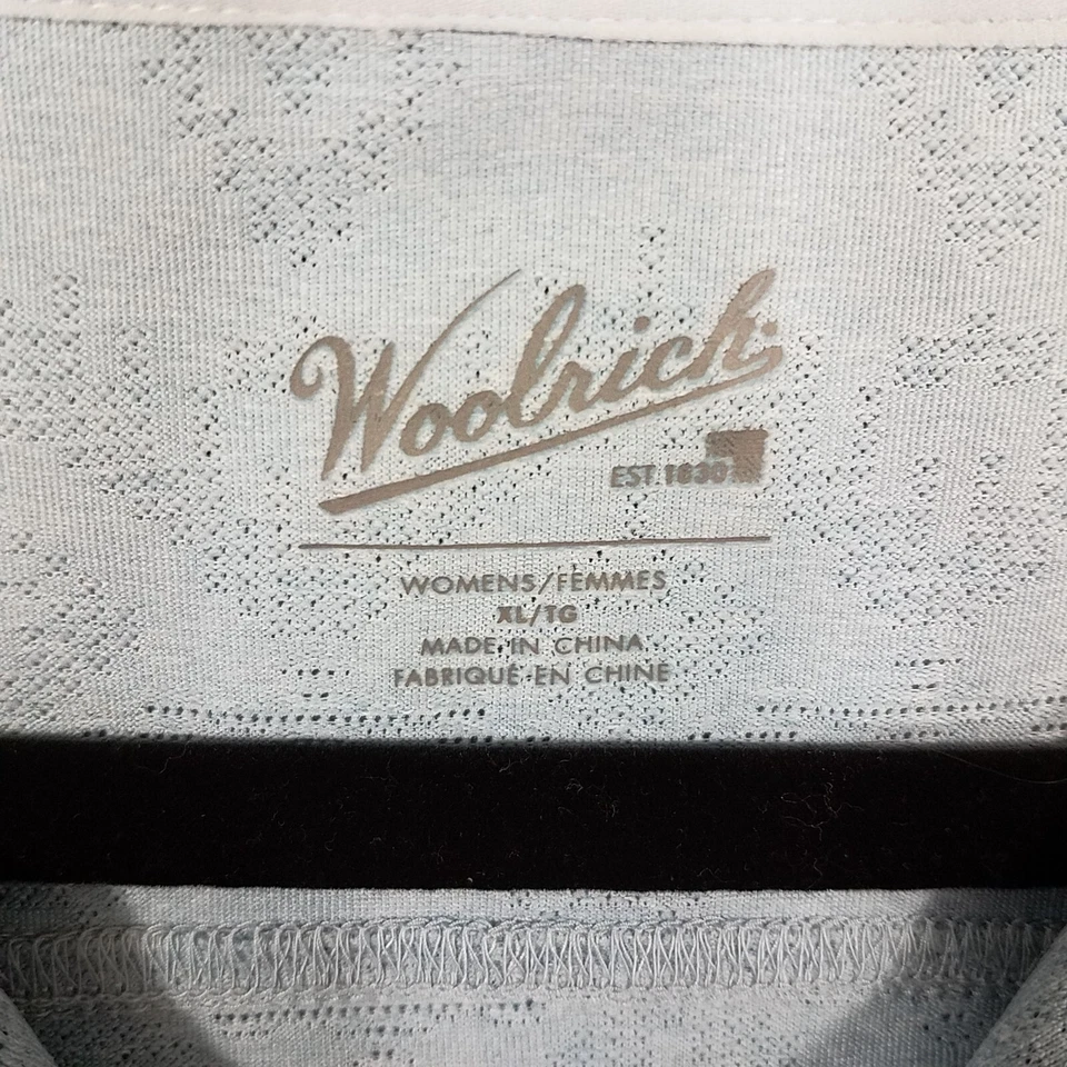 Pullover Woolrich 1/4 Cremallera Para Mujer XL Brezo Azul Claro Diseño Perforado Foto 4 de 4