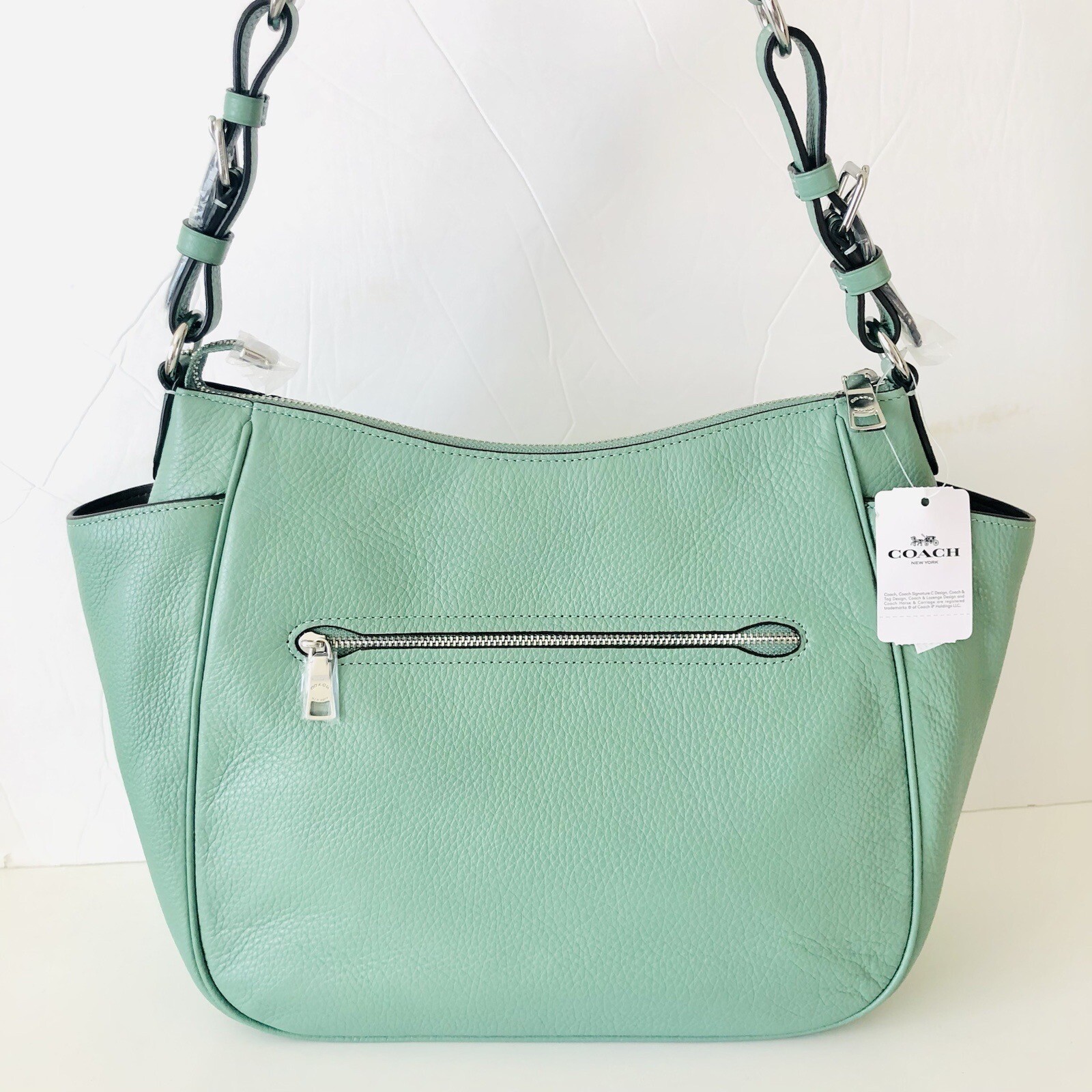 Coach Rori Shoulder Bag Washed Green Leather Large Purse NWT 398 eBay
