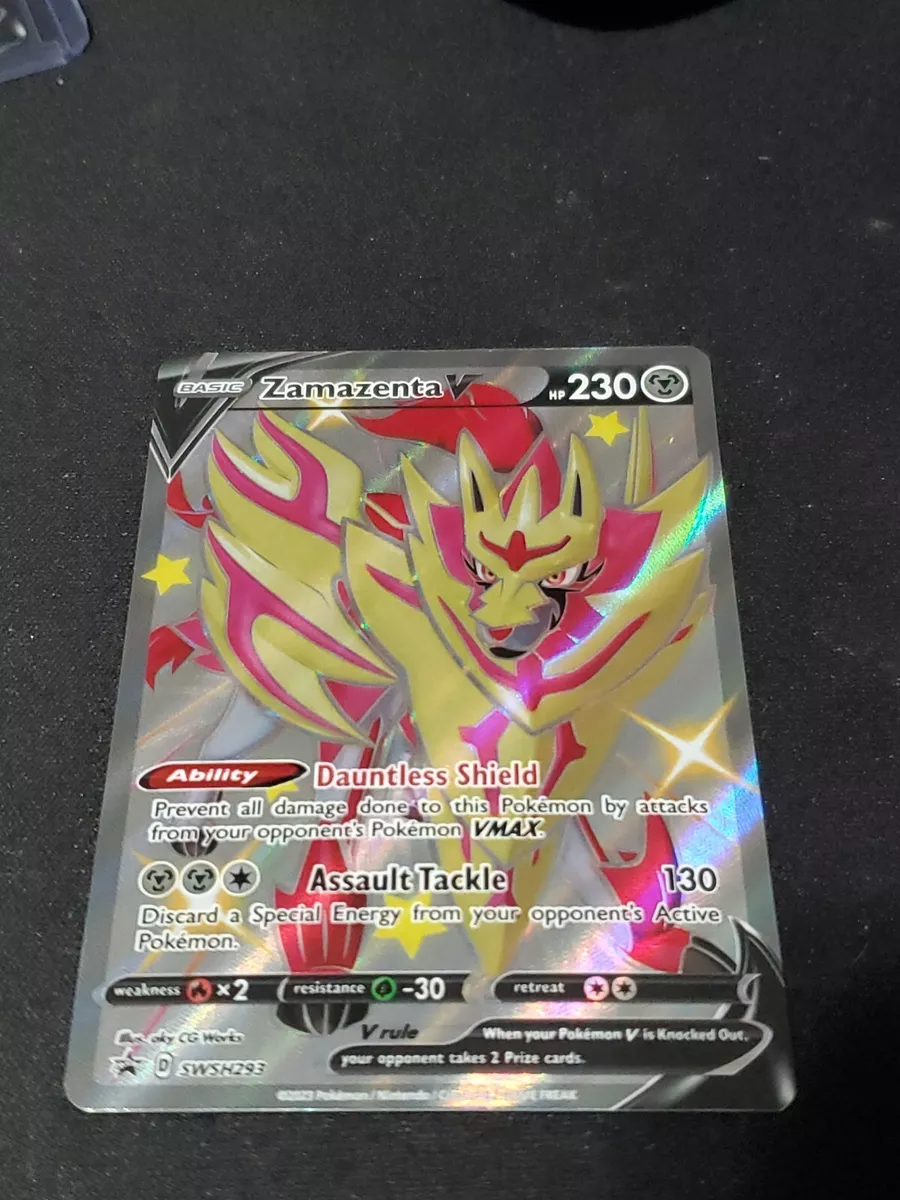 Shiny Zamazenta V Crown Zenith Promo SWSH293 plus PROMO CARD