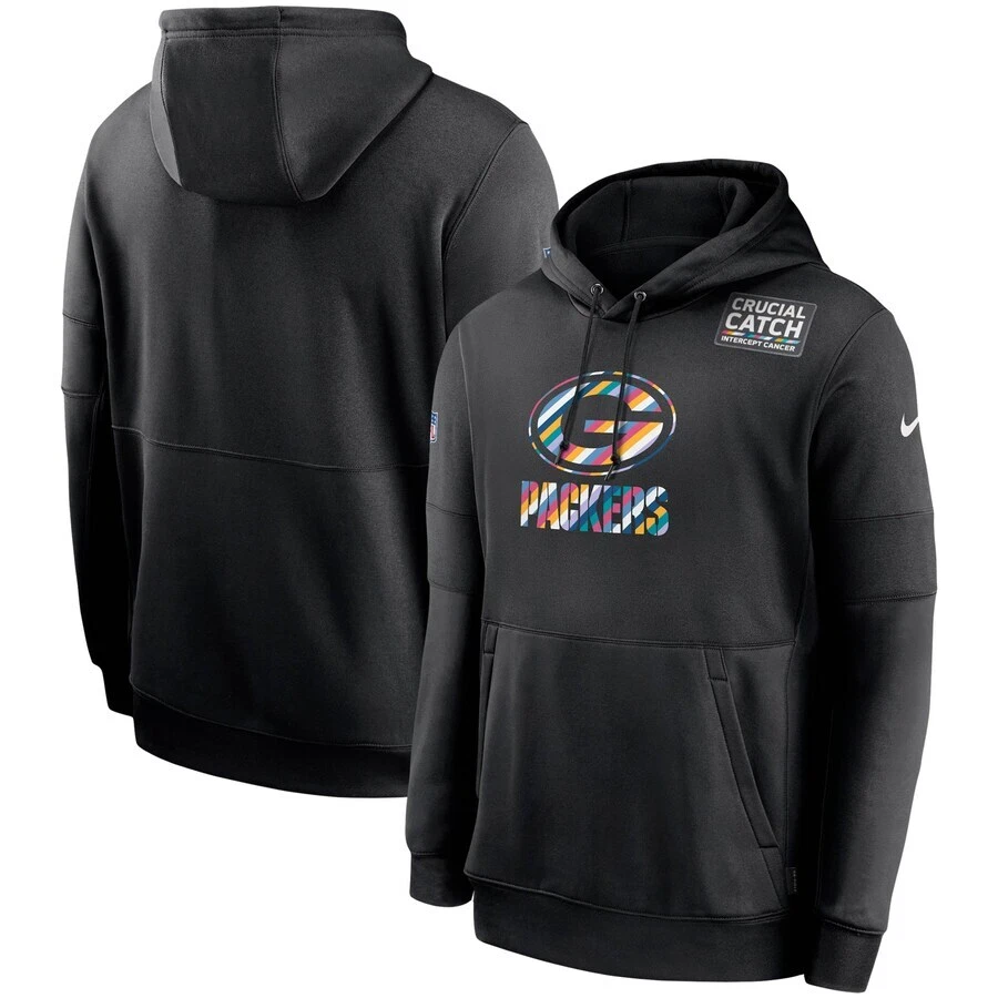 NEW Authentic Nike Green Bay Packers Men s NFL Crucial Catch Hoodie Black