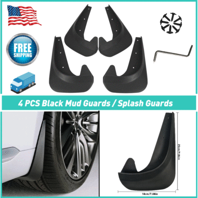 #ad #ad 4 Universal Black Car Mud Flaps Splash Guards For Car Auto Accessories Protecter $24.99