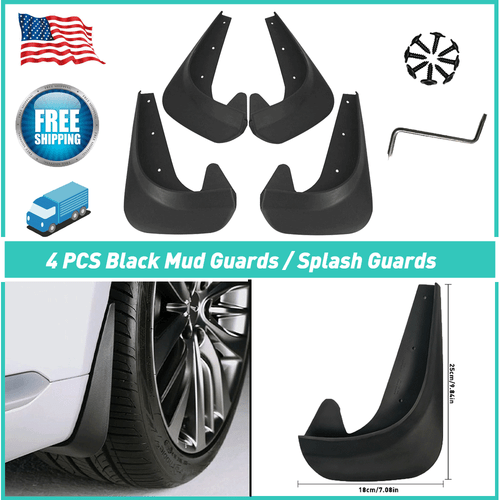 4 Universal Black Car Mud Flaps Splash Guards For Car Auto Accessories Protecter - Picture 1 of 12
